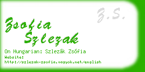 zsofia szlezak business card