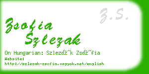 zsofia szlezak business card